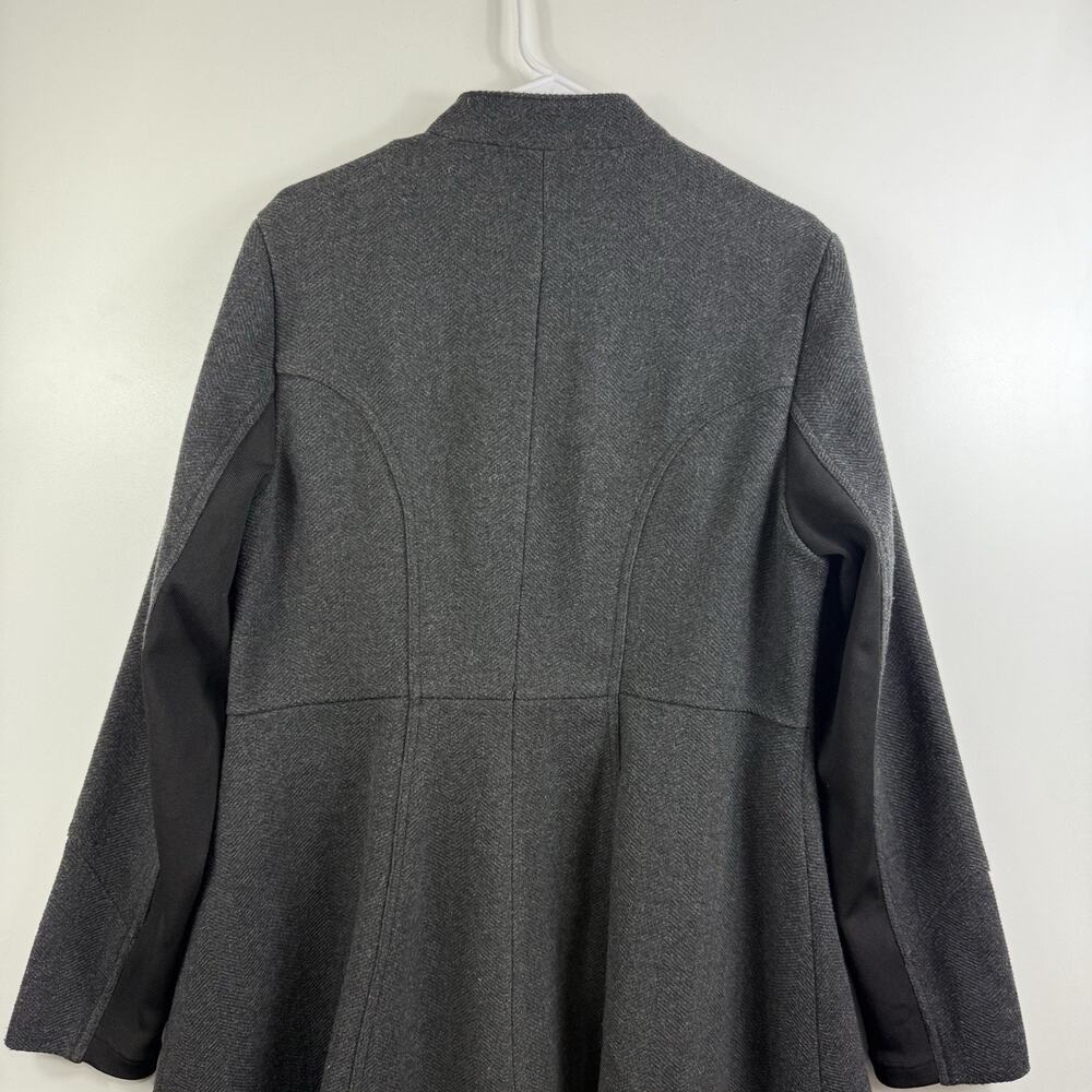 Torrid Gray Military Coat 1X Long A Line Wool Blend Full Zip Gorpcore Winter - Picture 12 of 16